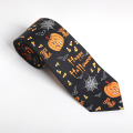 Mens Custom Halloween Silk Print Glow in the Dark Tie